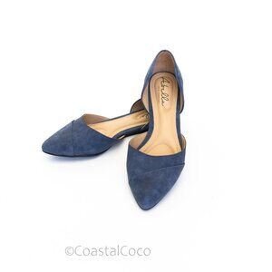 Abella True Comfort Quartet Flats 10 Blue Dorsay Pointed Toe Blue Office Preppy